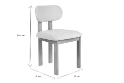 Chaises en tissu effet velours texturé beige et bois clair frêne (lot de 2) NORMI