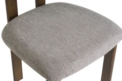 Chaises en tissu effet velours texturé gris et bois foncé noyer (lot de 2) NORMI