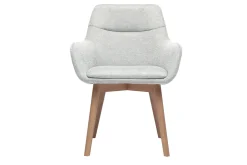 Chaises en tissu effet velours texturé gris clair et bois clair (lot de 2) ALESS