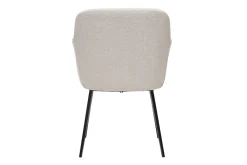 Chaises en tissu effet velours texturé beige et métal noir (lot de 2) AMIKA