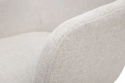 Chaises en tissu effet velours texturé beige et métal noir (lot de 2) AMIKA