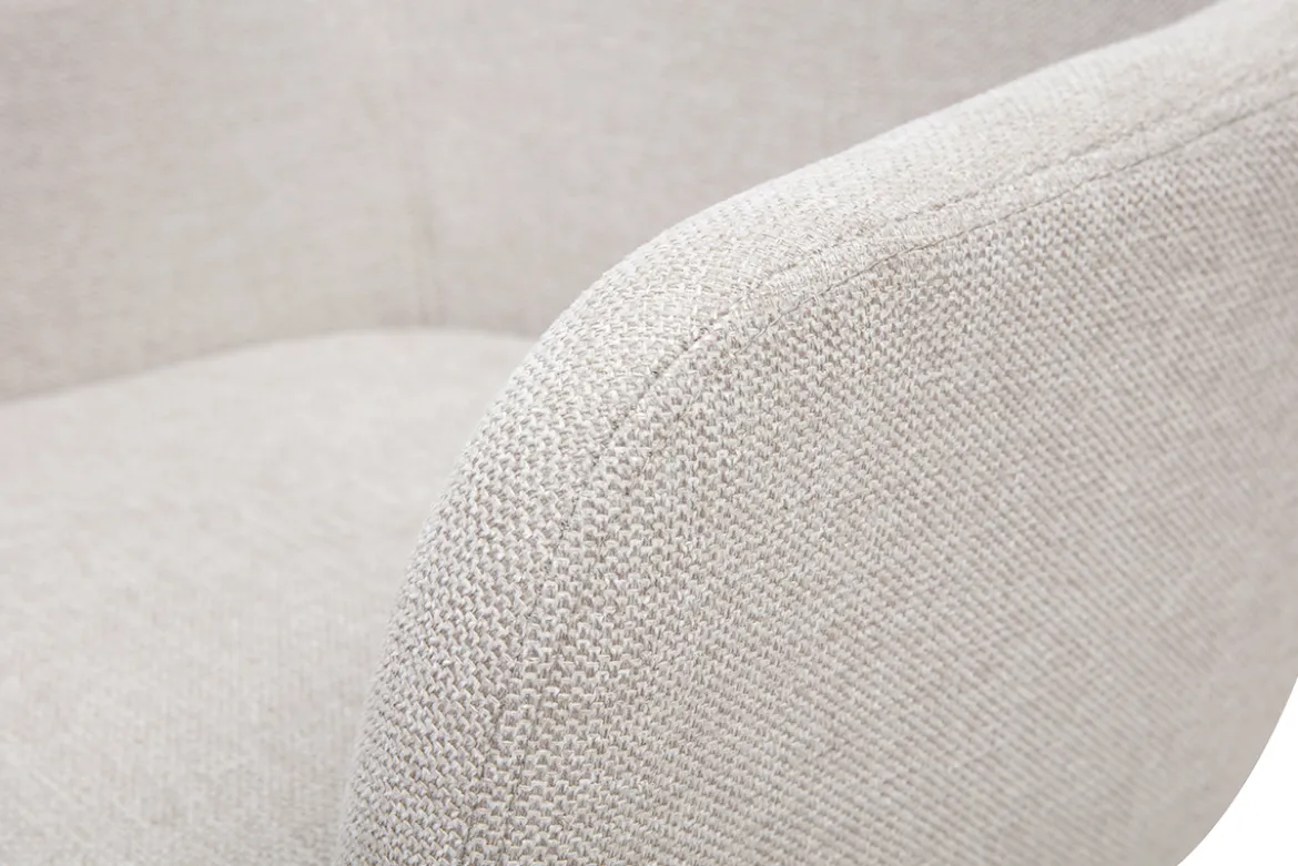 Chaises en tissu effet velours texturé beige et métal noir (lot de 2) AMIKA