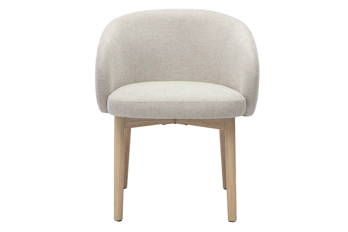 Chaises en tissu effet velours texturé beige et bois clair (lot de 2) TORVI