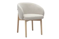 Chaises en tissu effet velours texturé beige et bois clair (lot de 2) TORVI