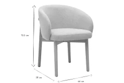 Chaises en tissu effet velours texturé beige et bois clair (lot de 2) TORVI