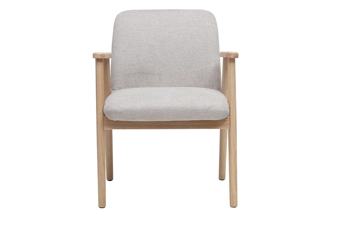 Chaises en tissu effet velours texturé beige et bois clair (lot de 2) KITTY
