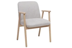 Chaises en tissu effet velours texturé beige et bois clair (lot de 2) KITTY
