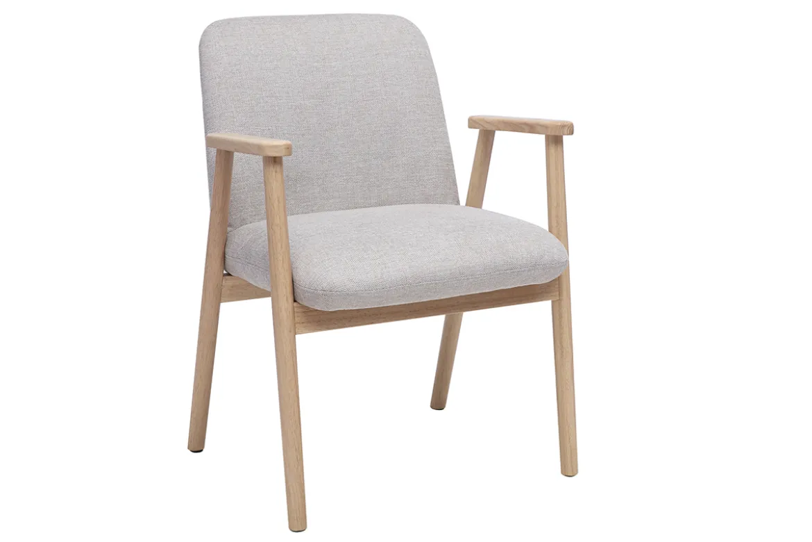 Chaises en tissu effet velours texturé beige et bois clair (lot de 2) KITTY