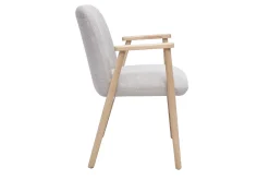 Chaises en tissu effet velours texturé beige et bois clair (lot de 2) KITTY