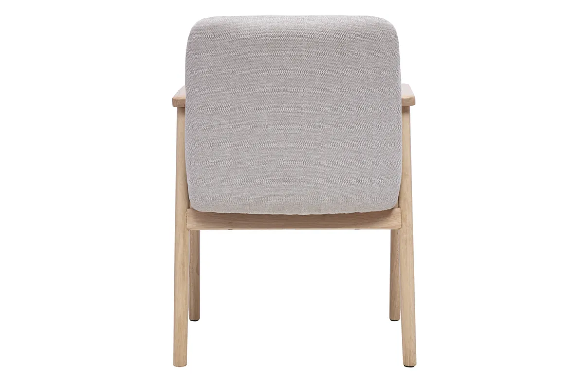 Chaises en tissu effet velours texturé beige et bois clair (lot de 2) KITTY