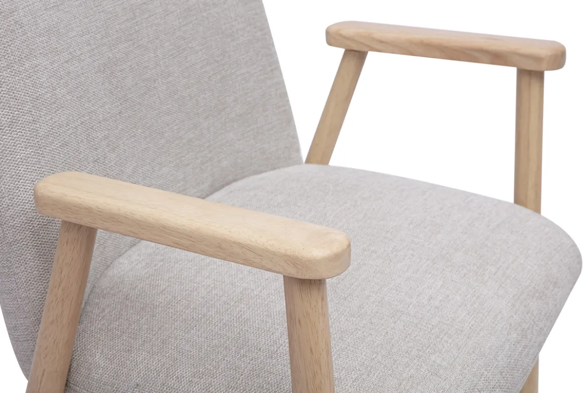 Chaises en tissu effet velours texturé beige et bois clair (lot de 2) KITTY