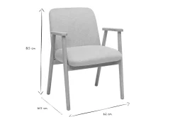Chaises en tissu effet velours texturé beige et bois clair (lot de 2) KITTY