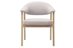 Chaises en tissu effet velours texturé beige et bois clair (lot de 2) GIULIA