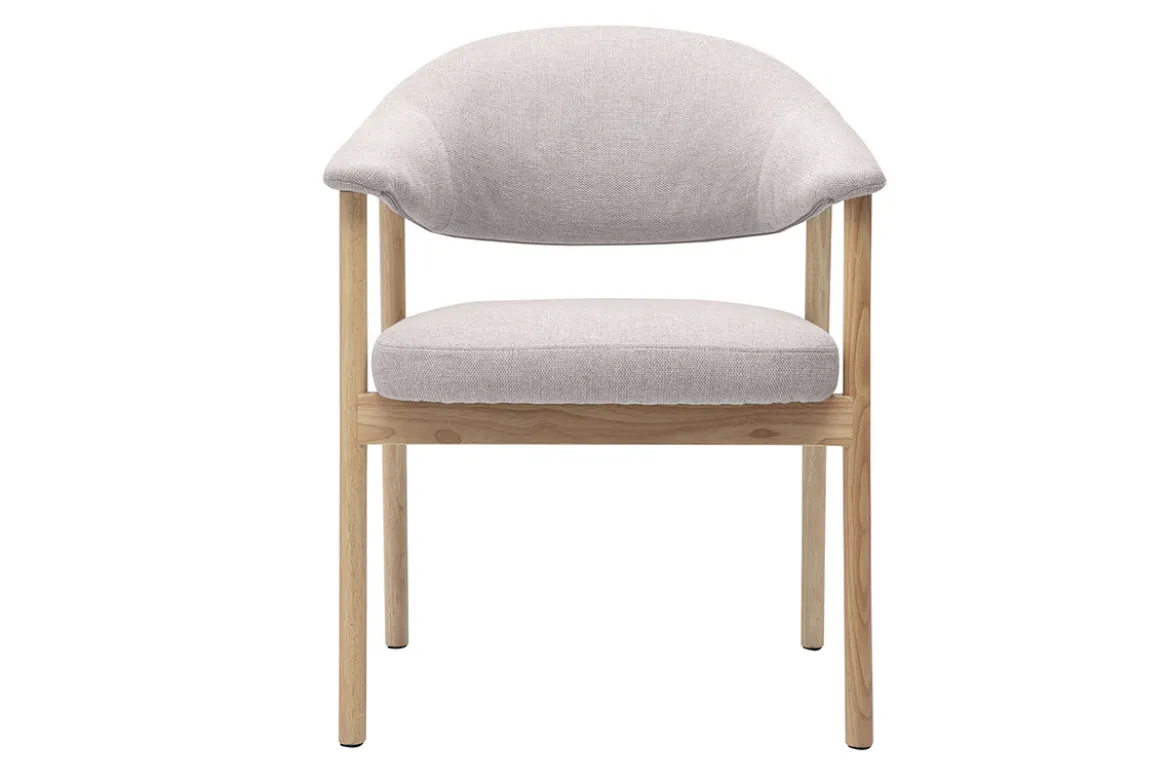Chaises en tissu effet velours texturé beige et bois clair (lot de 2) GIULIA
