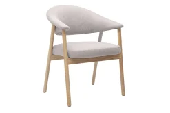 Chaises en tissu effet velours texturé beige et bois clair (lot de 2) GIULIA