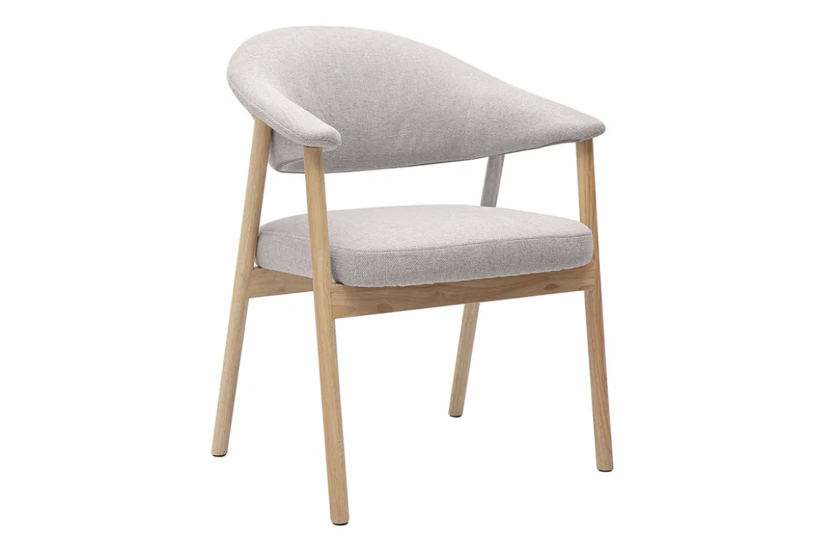 Chaises en tissu effet velours texturé beige et bois clair (lot de 2) GIULIA