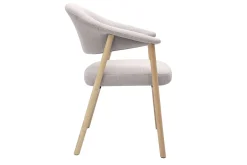Chaises en tissu effet velours texturé beige et bois clair (lot de 2) GIULIA