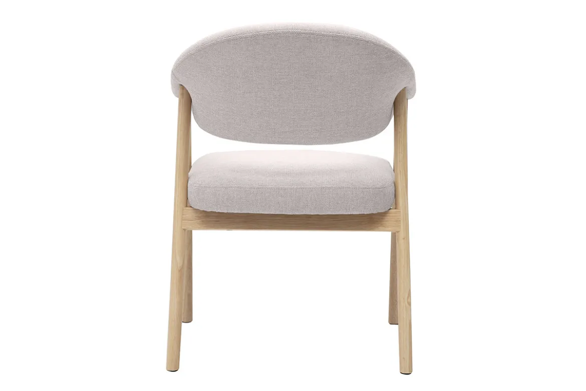 Chaises en tissu effet velours texturé beige et bois clair (lot de 2) GIULIA
