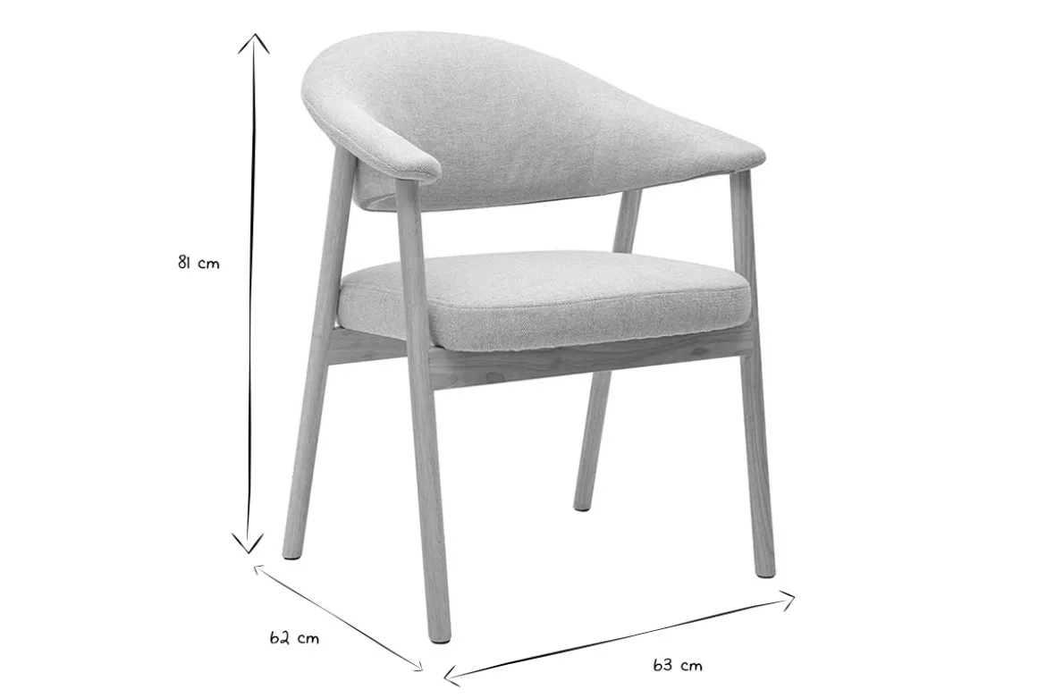 Chaises en tissu effet velours texturé beige et bois clair (lot de 2) GIULIA