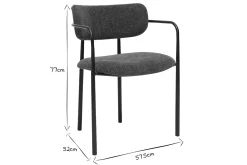Chaises en tissu effet velours texturé vert kaki et métal noir (lot de 2) SWIFT
