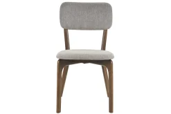 Chaises en tissu effet velours texturé gris et bois foncé (lot de 2) JOCA