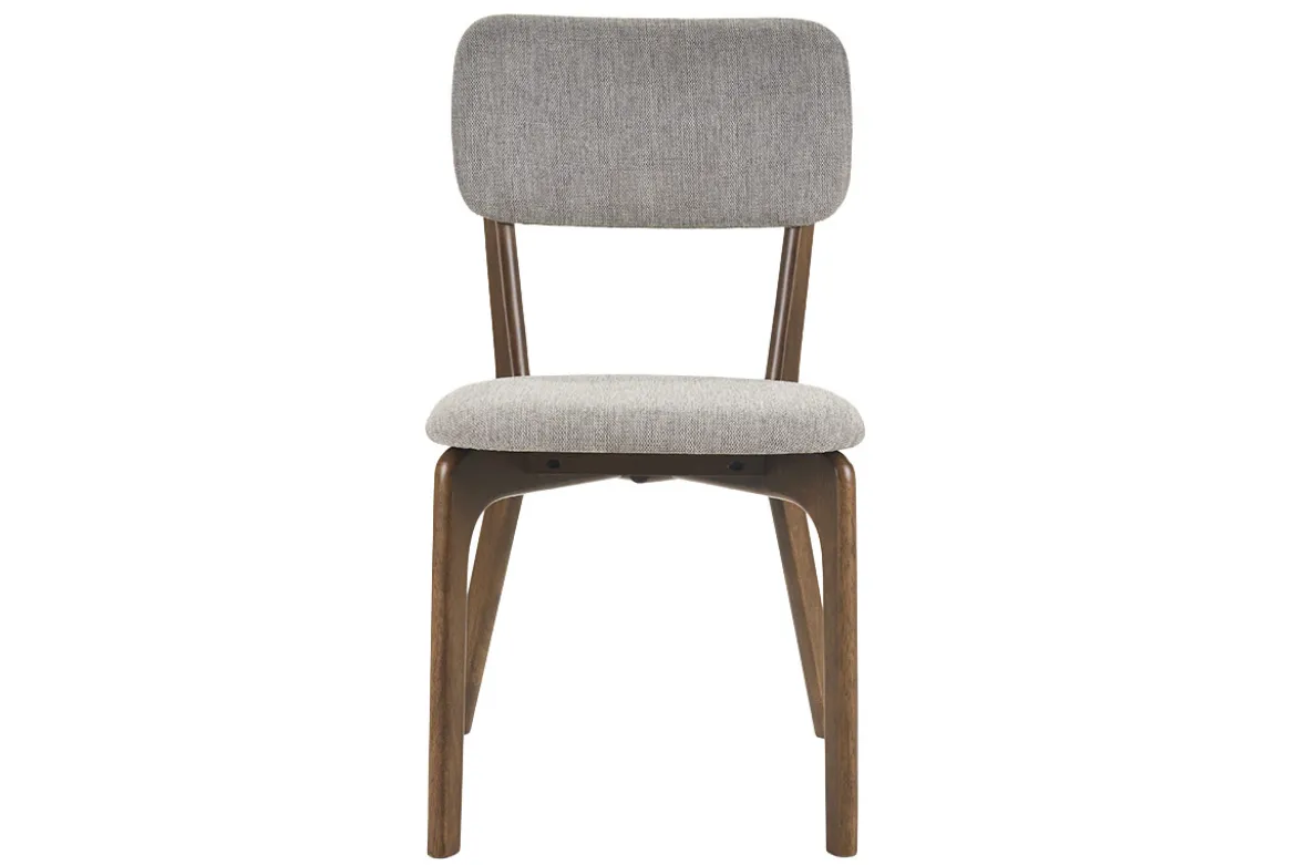 Chaises en tissu effet velours texturé gris et bois foncé (lot de 2) JOCA