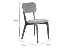 Chaises en tissu effet velours texturé gris et bois foncé (lot de 2) JOCA