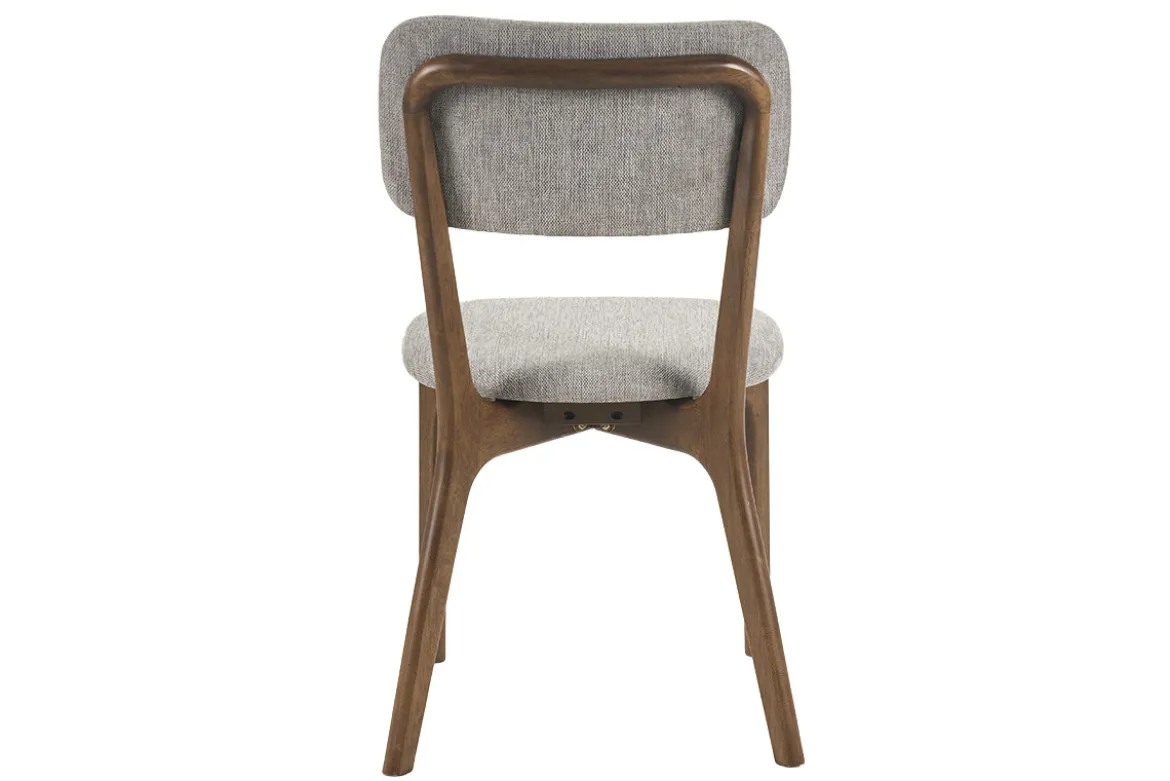 Chaises en tissu effet velours texturé gris et bois foncé (lot de 2) JOCA