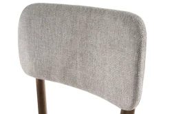 Chaises en tissu effet velours texturé gris et bois foncé (lot de 2) JOCA