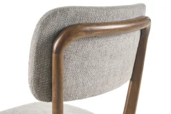 Chaises en tissu effet velours texturé gris et bois foncé (lot de 2) JOCA