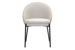 Chaises en tissu effet velours texturé beige, bois clair et métal (lot de 2) TUCSON