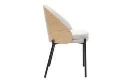 Chaises en tissu effet velours texturé beige, bois clair et métal (lot de 2) TUCSON