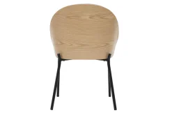 Chaises en tissu effet velours texturé beige, bois clair et métal (lot de 2) TUCSON