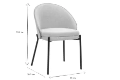 Chaises en tissu effet velours texturé beige, bois clair et métal (lot de 2) TUCSON