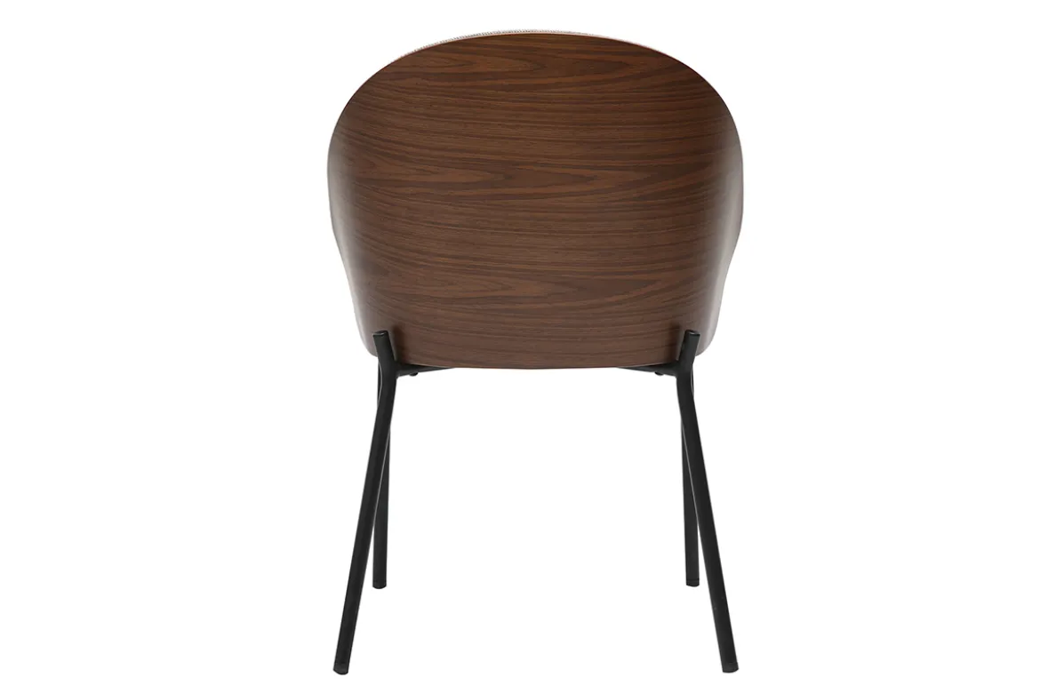 Chaises en tissu effet velours texturé gris, bois foncé et métal (lot de 2) TUCSON
