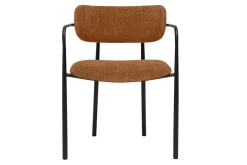 Chaises en tissu effet velours texturé terre brûlée et métal noir (lot de 2) SWIFT