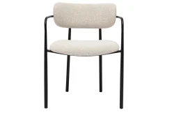Chaises en tissu texturé beige et métal noir (lot de 2) SWIFT