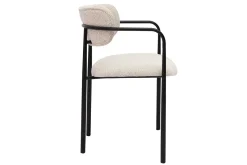 Chaises en tissu texturé beige et métal noir (lot de 2) SWIFT