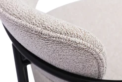 Chaises en tissu texturé beige et métal noir (lot de 2) SWIFT
