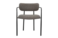 Chaises en tissu texturé taupe et métal noir (lot de 2) SWIFT