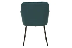 Chaises en tissu velours bleu pétrole et métal noir (lot de 2) AMIKA