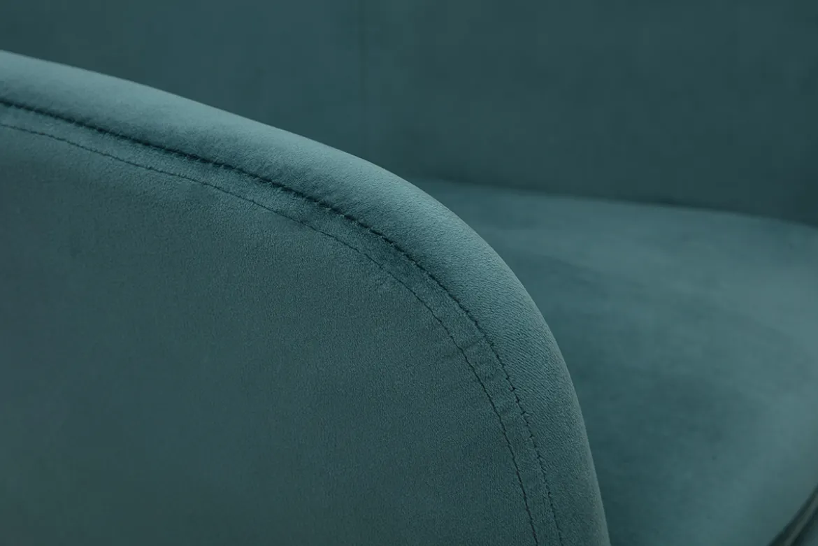 Chaises en tissu velours bleu pétrole et métal noir (lot de 2) AMIKA