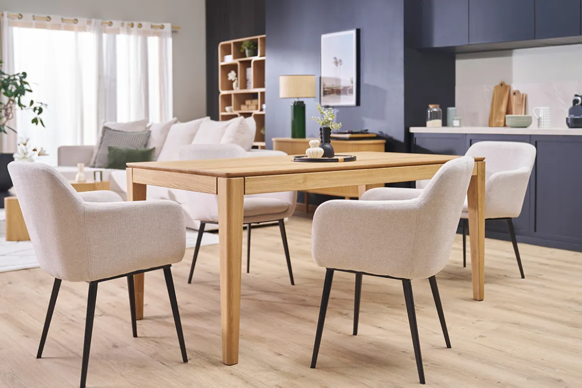 Chaises en tissu velours bleu pétrole et métal noir (lot de 2) AMIKA