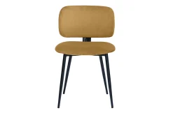 Chaises en tissu velours bronze et métal noir (lot de 2) ATRIUM