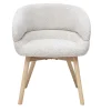 Chaises en tissu velours chenille beige et bois clair (lot de 2) TIGGY