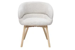 Chaises en tissu velours chenille beige et bois clair (lot de 2) TIGGY