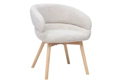 Chaises en tissu velours chenille beige et bois clair (lot de 2) TIGGY