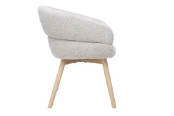 Chaises en tissu velours chenille beige et bois clair (lot de 2) TIGGY