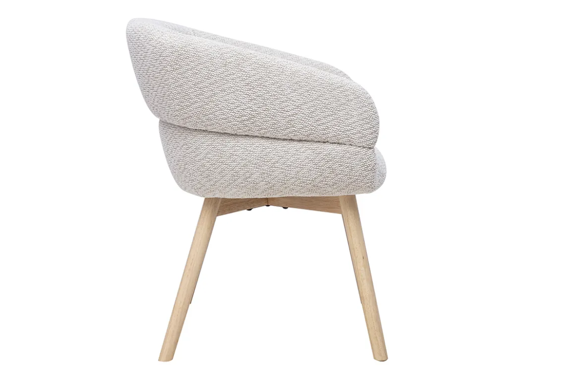 Chaises en tissu velours chenille beige et bois clair (lot de 2) TIGGY