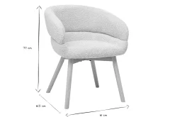 Chaises en tissu velours chenille beige et bois clair (lot de 2) TIGGY